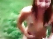 Mesa farting on a cake nude at a public park