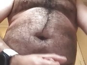 Sexy hairy uncut bear cub from East Mids wanks and cums
