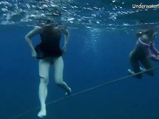 Hot girls on tenerife in the sea