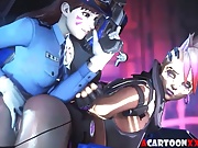 Overwatch babes lesbian and hardcore hammering time
