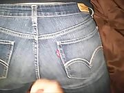 Cumming on her jeans