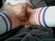 cockrings tigh high white socks riding big cum