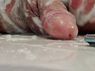 Shaving my cock in the shower...