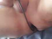 Playing with rings anal toy