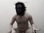 Zentai penis monkey gorilla mask jerk off