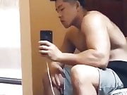 Hot boy muscle Chinese show ass and big cock cum shot