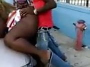 Black BBW whore gets fucked in the street