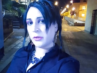 Taniax &quot; Night walks&quot; In public  with chastity caged