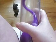 Mistress Gina Fat Pussy, Vibe and Squirt in a Penis Pump