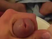A slow motion video of cum expolding from my hard cock