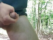 Young boy masturbate and cum in forest
