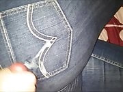Load of cum over her jeans