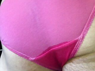 Soaking my hot pink girls panties