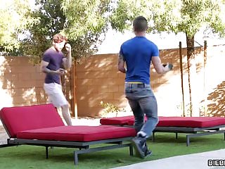 Gay stud gets banged when playing...