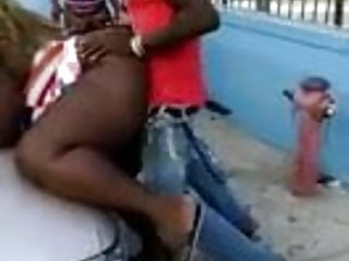 Black, BBW Getting Fucked, Street, Fucking