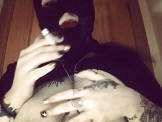 Webcam, Masked, Smoking, Tits Tits Tits