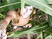 German woman naked in field