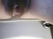 Hairy wife pussy pissing 