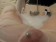 wet cock and shorts in bath