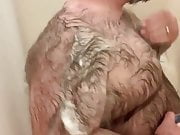 Hairy Bear Taking Shower