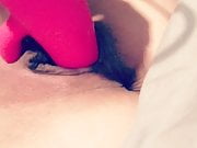 Meaty pussy cumming on pink toy