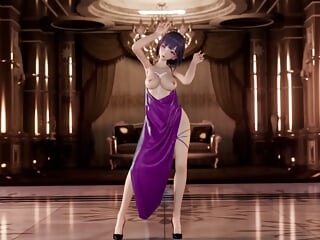 Naked Apron, Colored Hair, Dance, Hentais