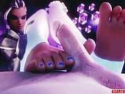 Cute Sombra fucking and jerking off big dick